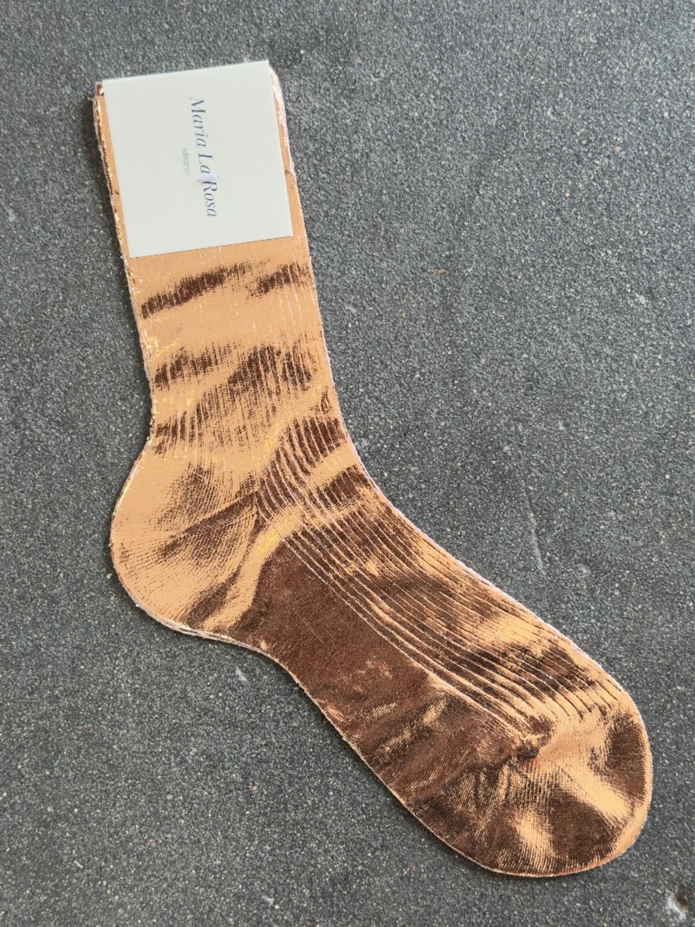 Maria La Rosa Laminated Silk Socks in Rosa